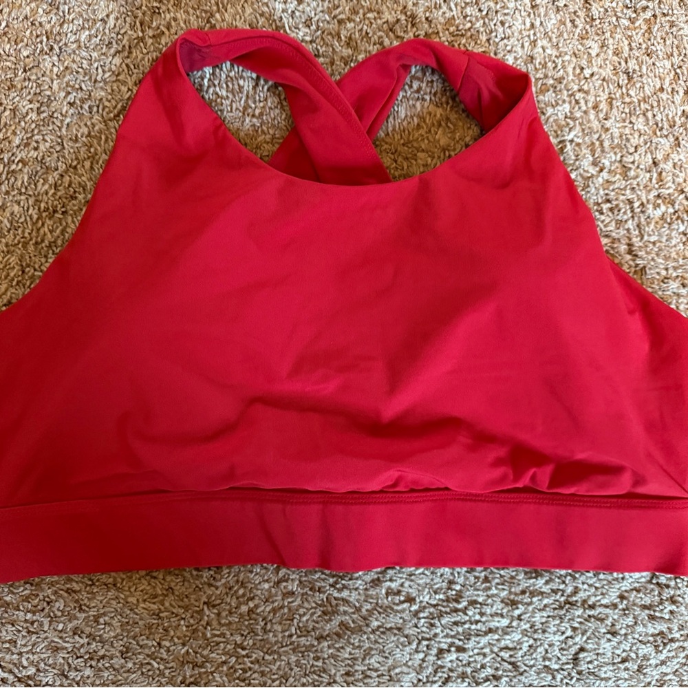 Fabletics No Bounce High Impact Sports Bra Red Women's Sports Bra